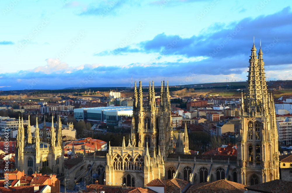 Burgos view with its cathedral, Spain