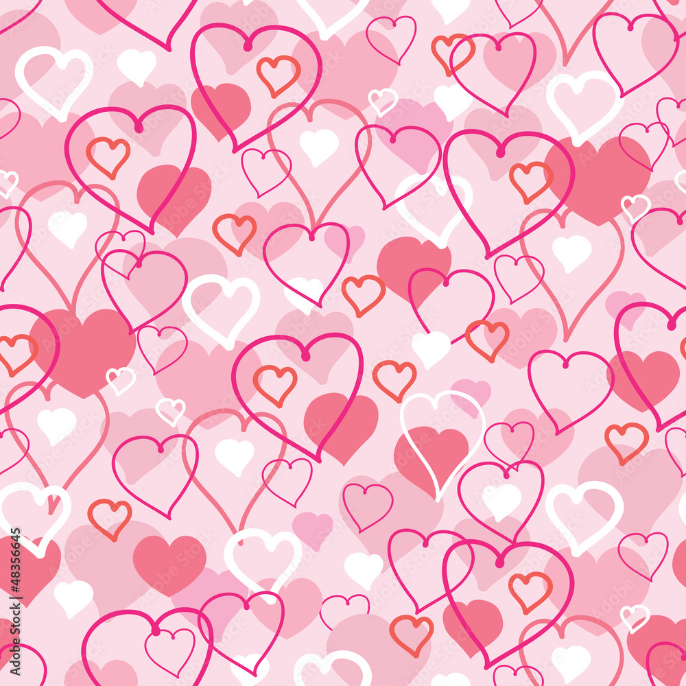 Vector Valentine's Day hearts seamless pattern background with