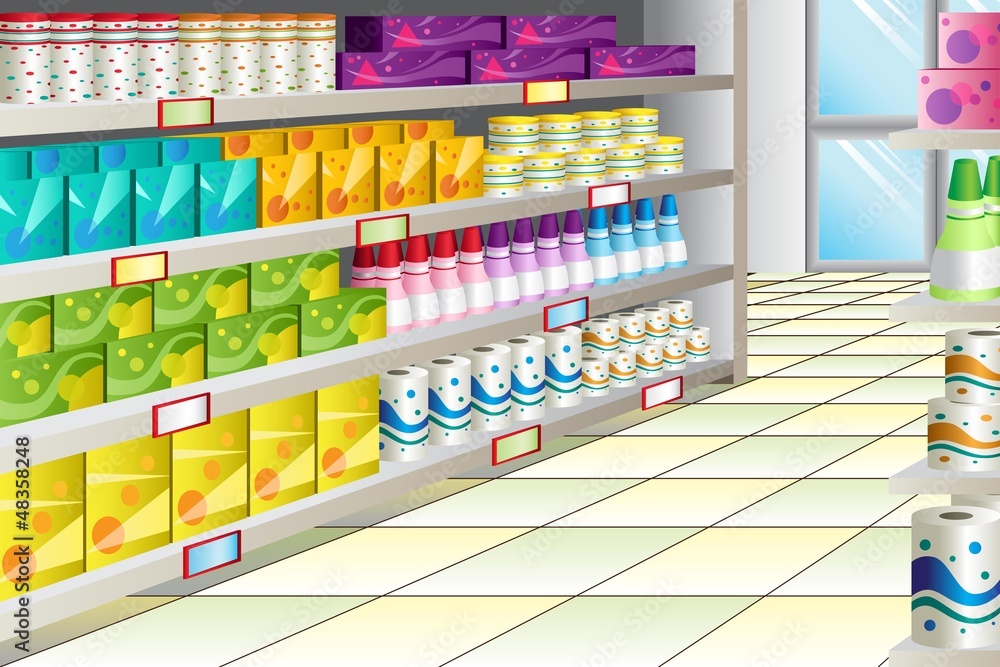 Fototapeta premium Grocery store aisle
