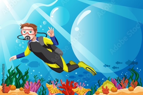 Scuba diver in the ocean