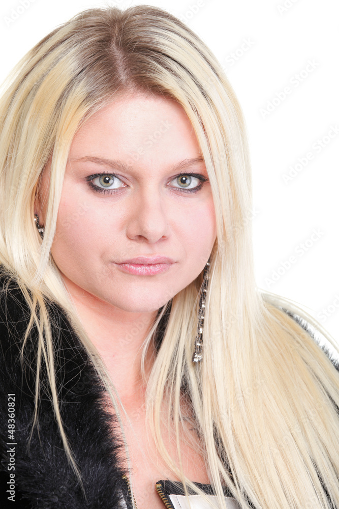 Portrait of young attractive fur woman Portrait of young attractive fur woman