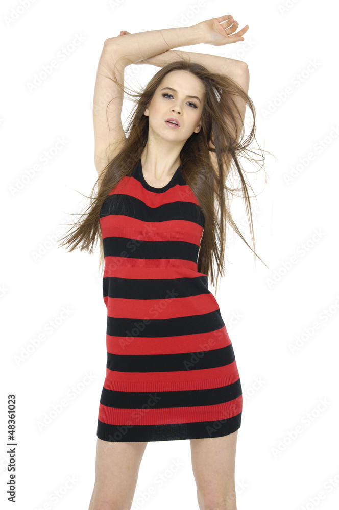 Portrait of young woman with long straight hair Portrait of young woman with long straight hair