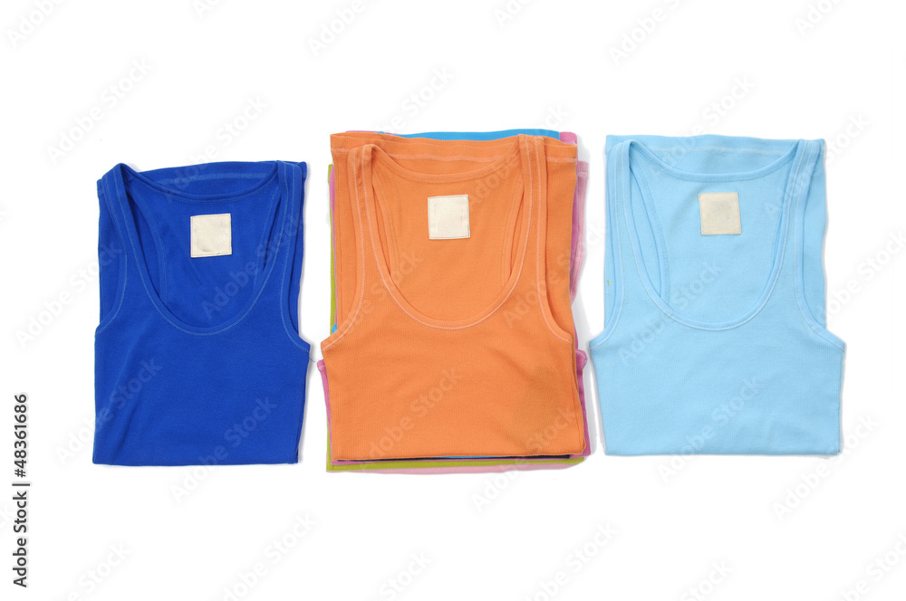 Three pile of peignoir colorful isolated Three pile of peignoir colorful isolated
