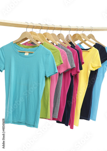 Set of colorful shirt rack