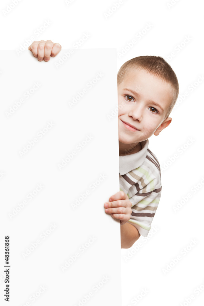 Child holding blank placard Child holding blank placard