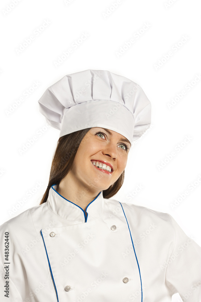 young female cook looking at camera and smiling