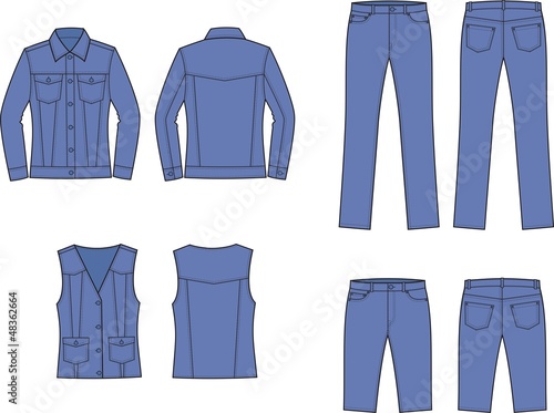 Vector illustration of women's jeans wear
