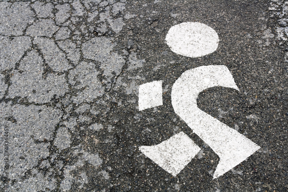 Fototapeta premium Walking urban sign man