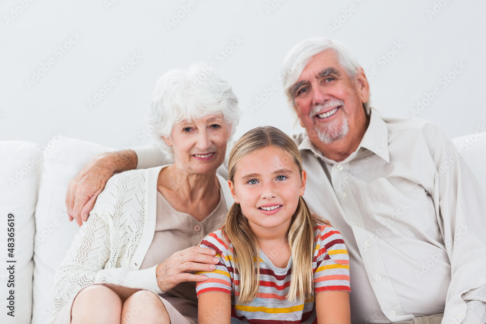 Granddaughter with grandparents Granddaughter with grandparents
