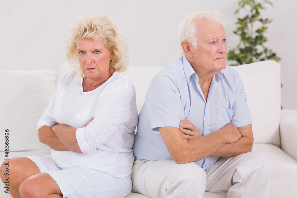Elderly woman being angry against a man Elderly woman being angry against a man
