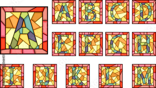 Photography Mosaic capital letters alphabet.