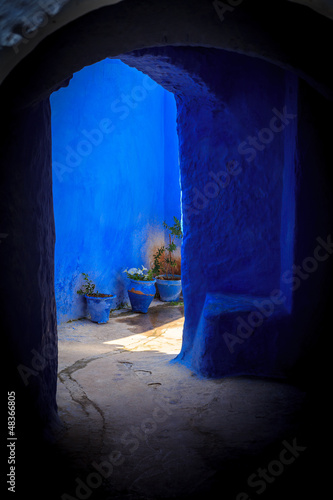 House entrance, part of the blue city, Chefchaouen, Morocco © deata
