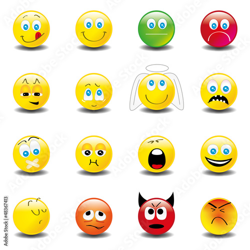 Smilies Smiley Emoticon faces icon set 3