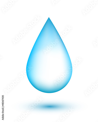 Blue shiny water drop