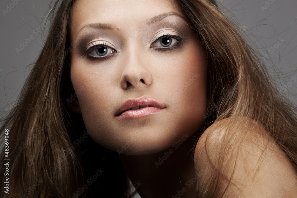 closeup woman face portrait closeup woman face portrait