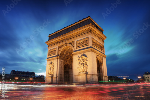 Arc de triomphe Paris city at sunset © dell