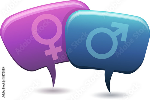 Personnages bulle en conversation masculin féminin