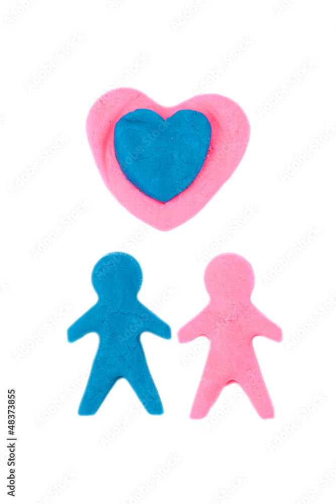 Persons In Love Cut Out in Molding Dough Persons In Love Cut Out in Molding Dough