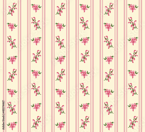 Striped retro floral seamless