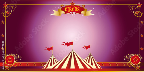 Circus purple invitation
