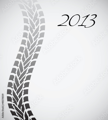road tire track with special design, 2013 background