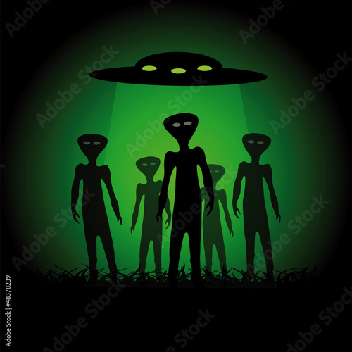 Silhouettes of aliens