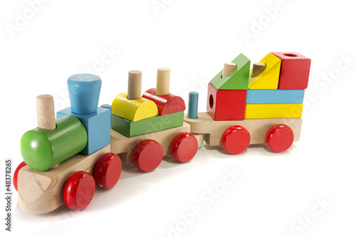Obraz na płótnie toy train made from wood w salonie