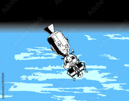 satellite at the orbit