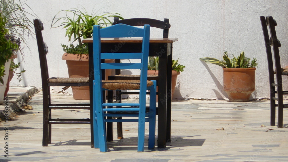 Der Blaue Stuhl in Griechenland