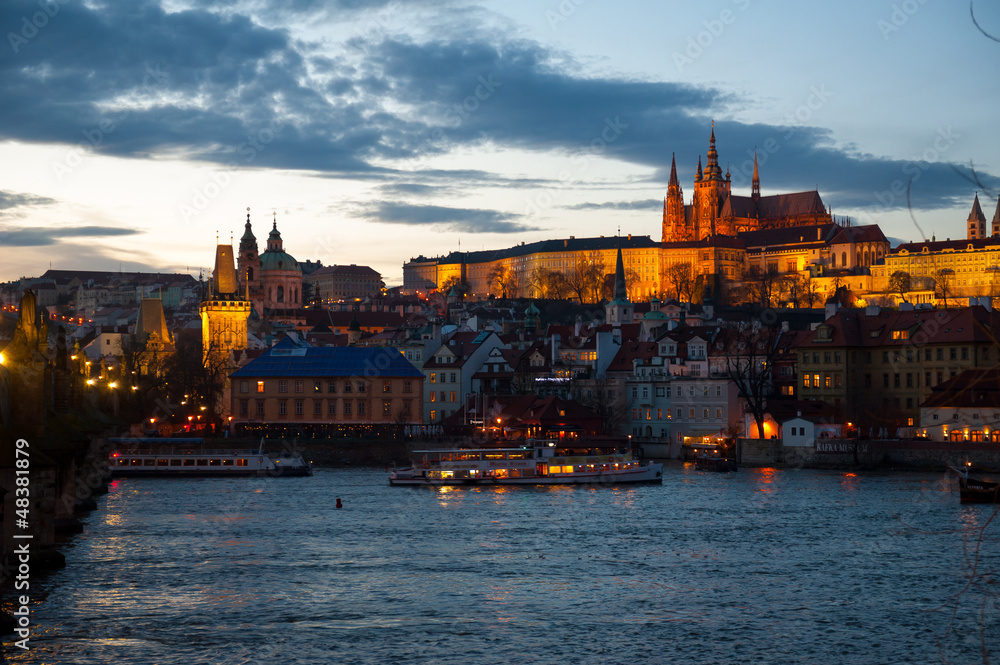 Night landscape of old town of Praha