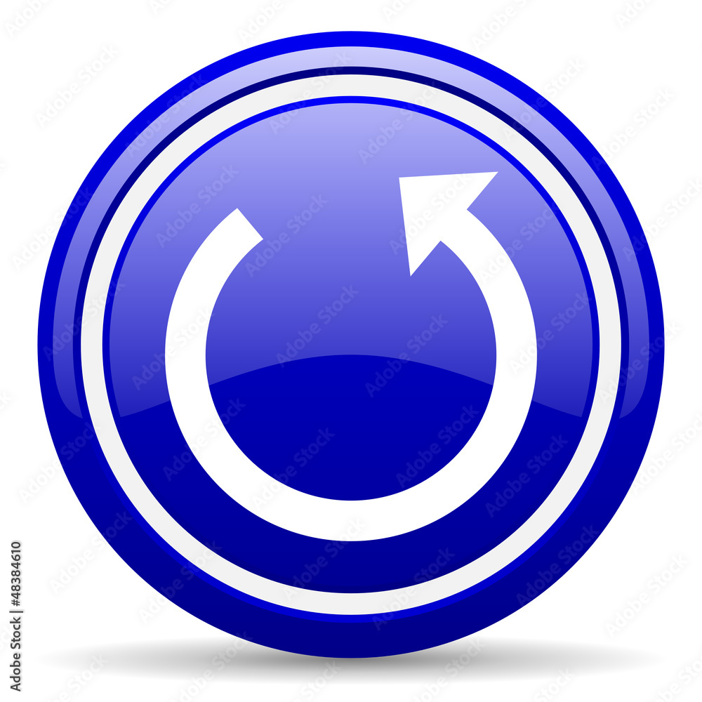 rotate blue glossy icon on white background rotate blue glossy icon on white background