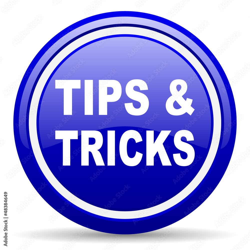 tips blue glossy icon on white background tips blue glossy icon on white background