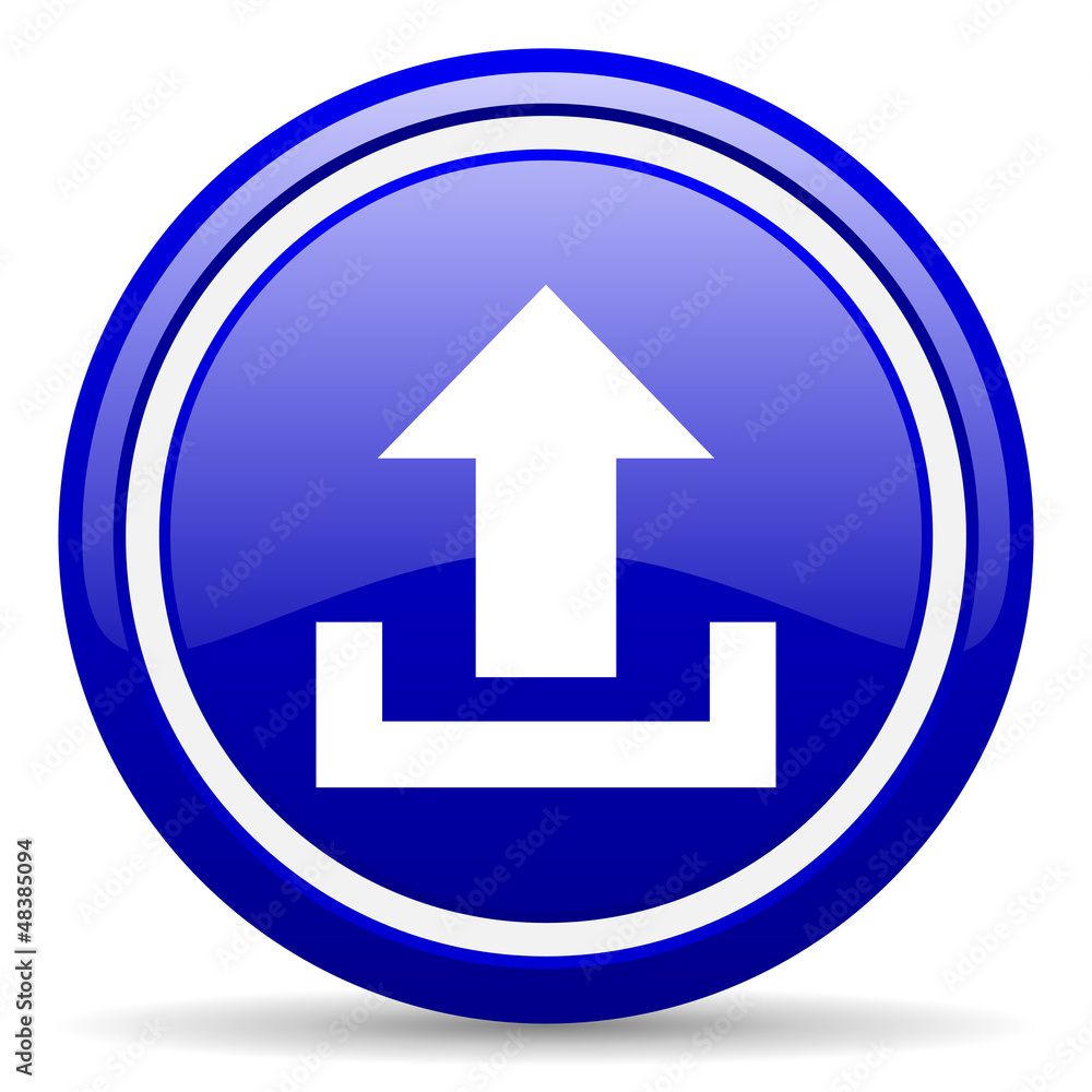 upload blue glossy icon on white background upload blue glossy icon on white background