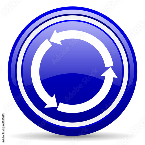 Free Download refresh blue glossy icon on white background - GFXLoad