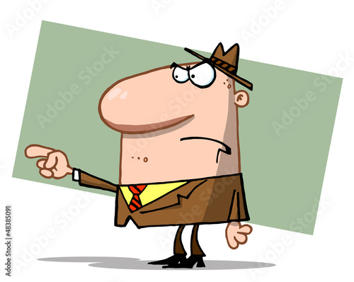 Angry Boss Man Pointing The Blame