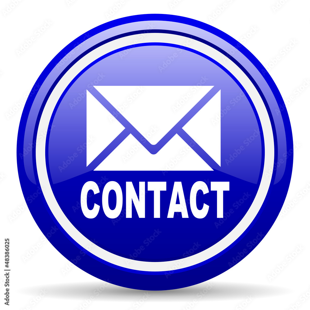 contact blue glossy icon on white background contact blue glossy icon on white background