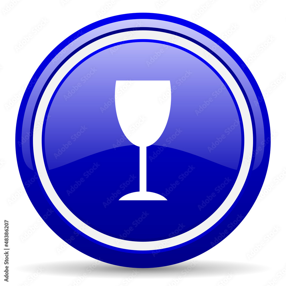 glass blue glossy icon on white background glass blue glossy icon on white background