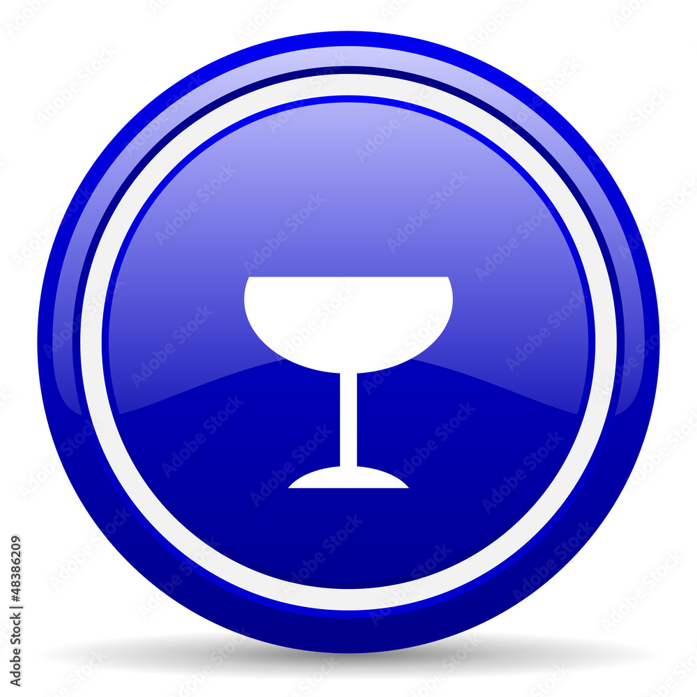 glass blue glossy icon on white background glass blue glossy icon on white background