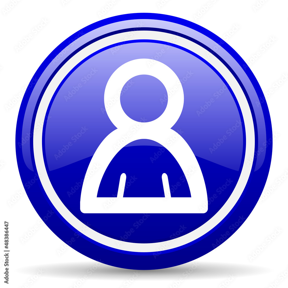 account blue glossy icon on white background account blue glossy icon on white background