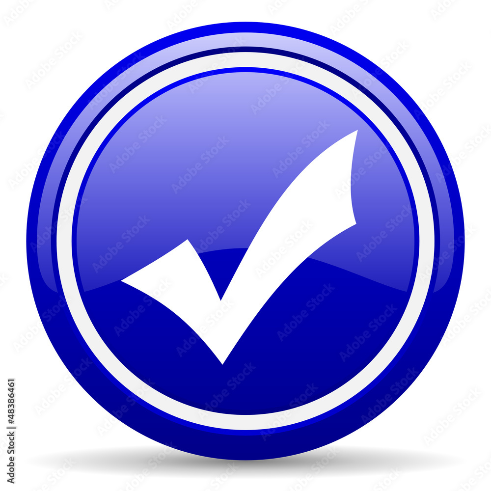 accept blue glossy icon on white background accept blue glossy icon on white background