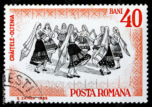 Postage stamp Romania 1966 Folk Dancers of Oltenia photo