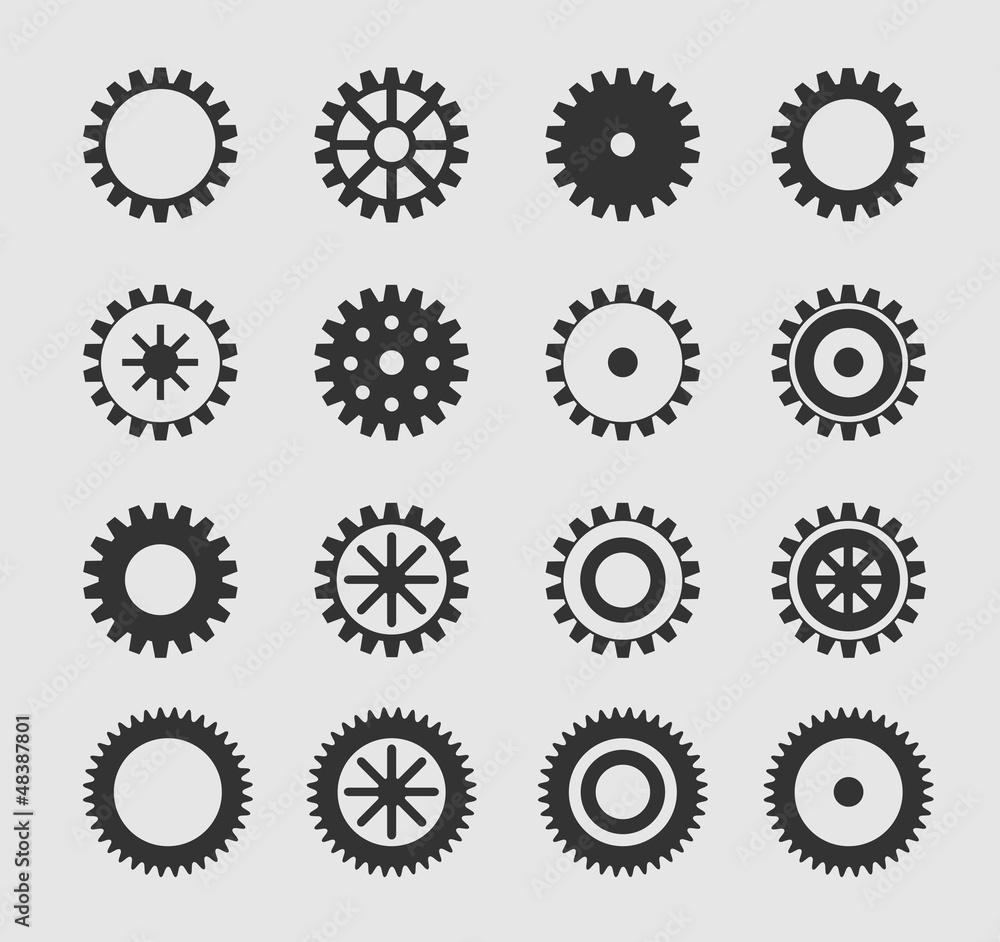 Vector black gearwheel