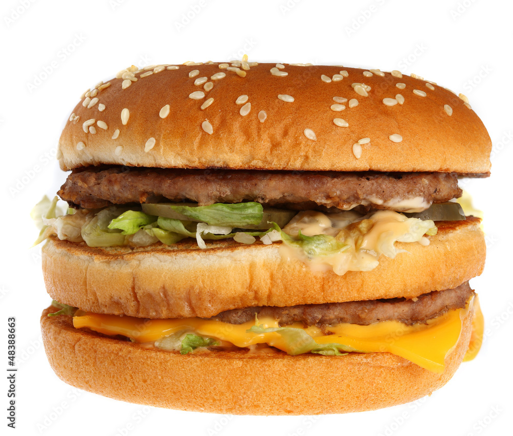 big hamburger isolated on white big hamburger isolated on white