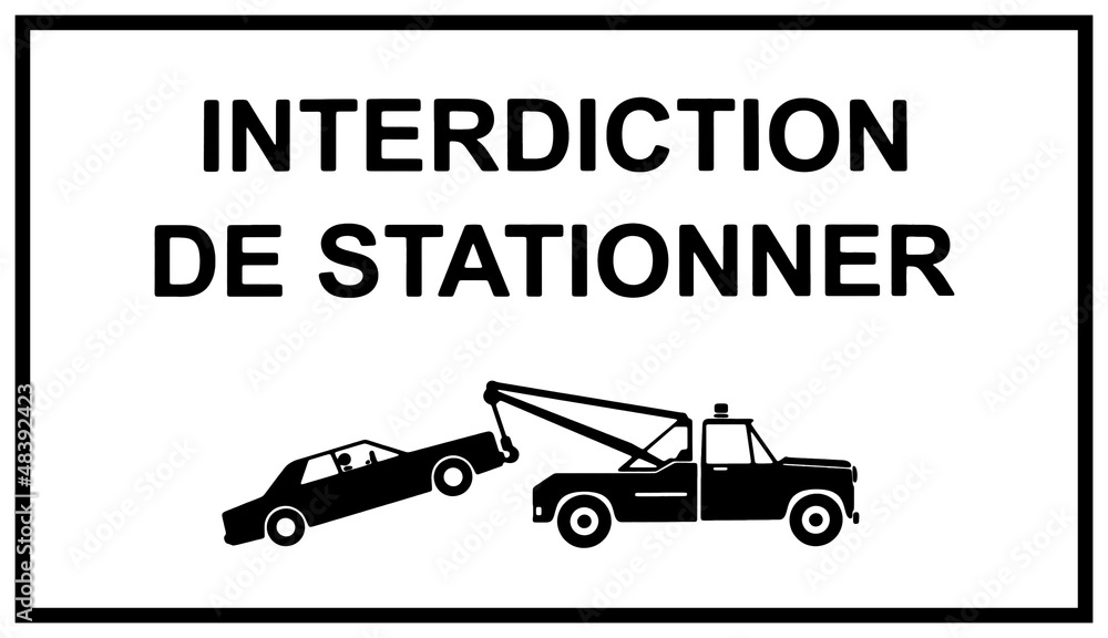 interdiction de stationner, blanc et noir Stock Illustration | Adobe Stock