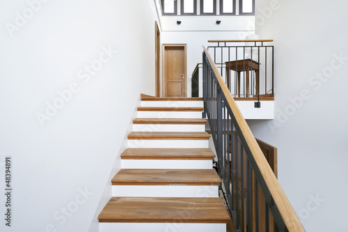 beautiful apartment  interior  wooden staircase