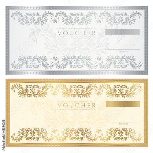 Voucher / coupon. Guilloche pattern