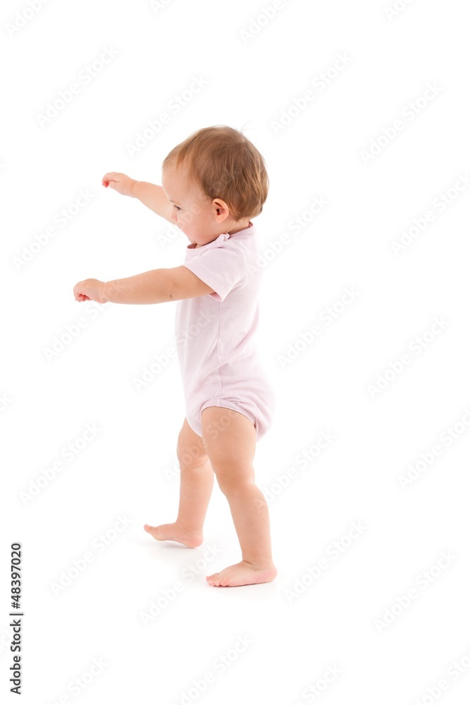 Cute baby making first steps Cute baby making first steps