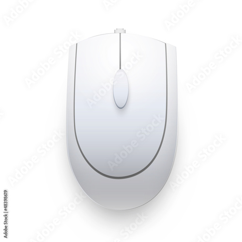 Gray computer mouse on white background. Vector design. 