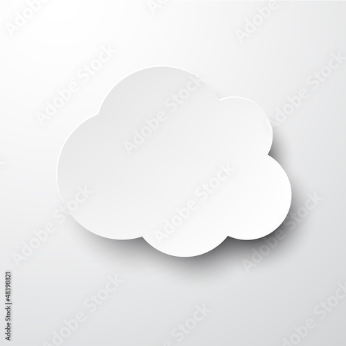 Paper white cloud note.