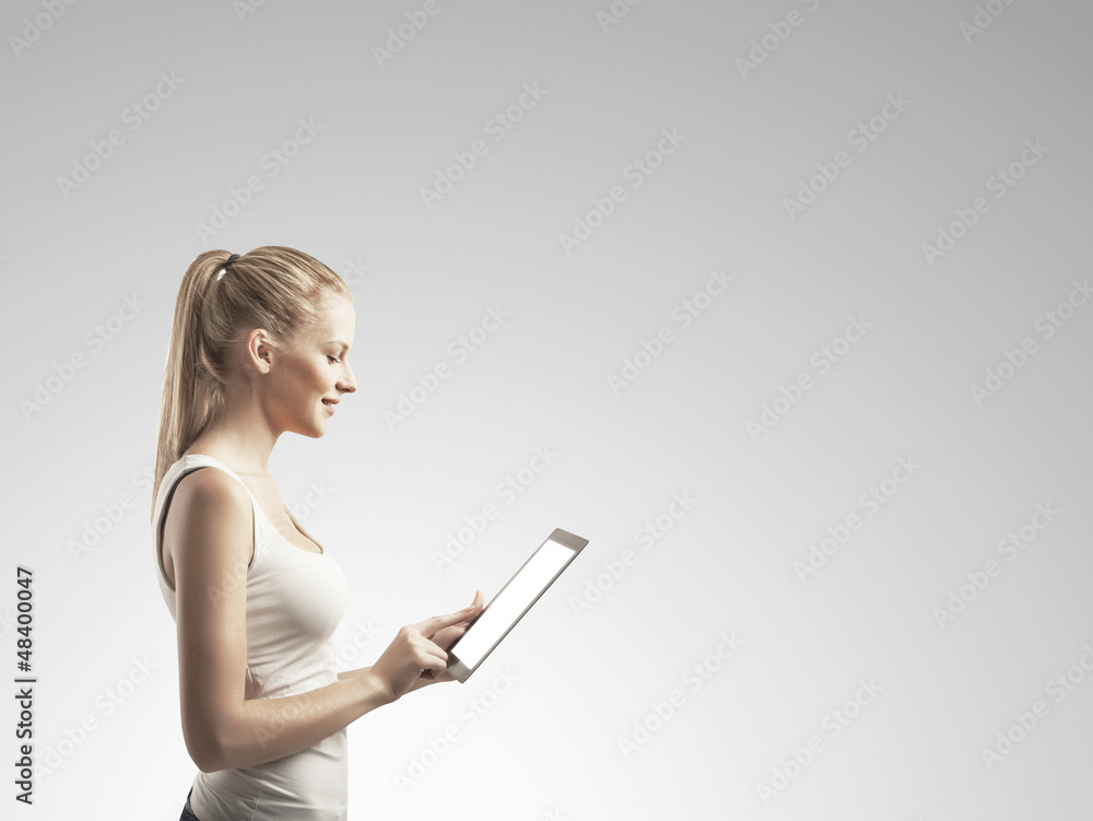 woman with tablet woman with tablet